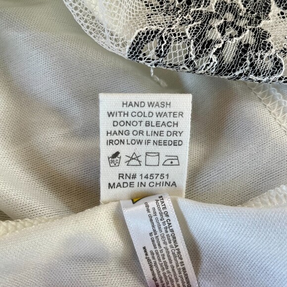 NWOT Peach Love California Lace Maxi Dress w Sheer Skirt in White & Black Size S - Picture 9 of 12